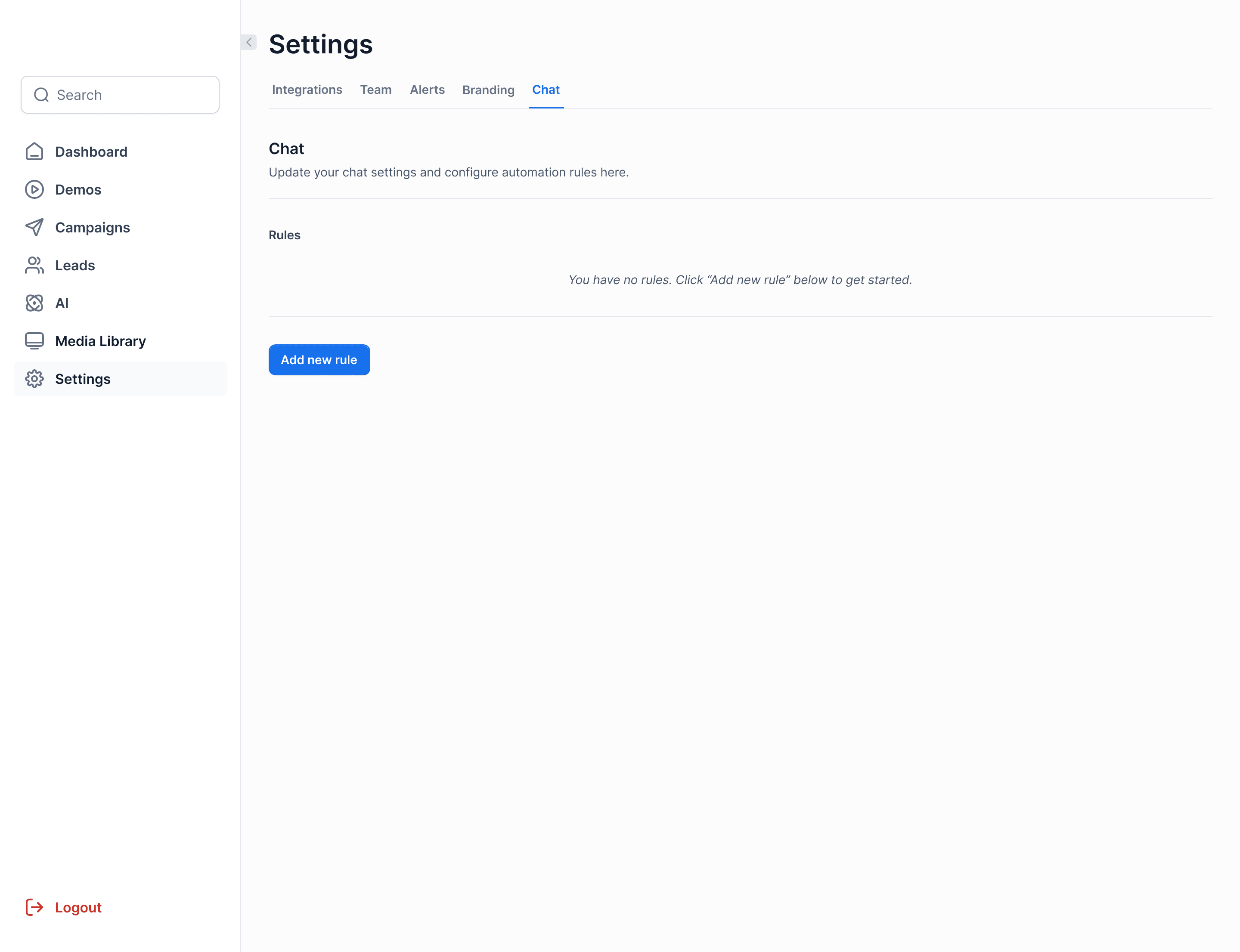 Mockup - Settings - Chat - No rules