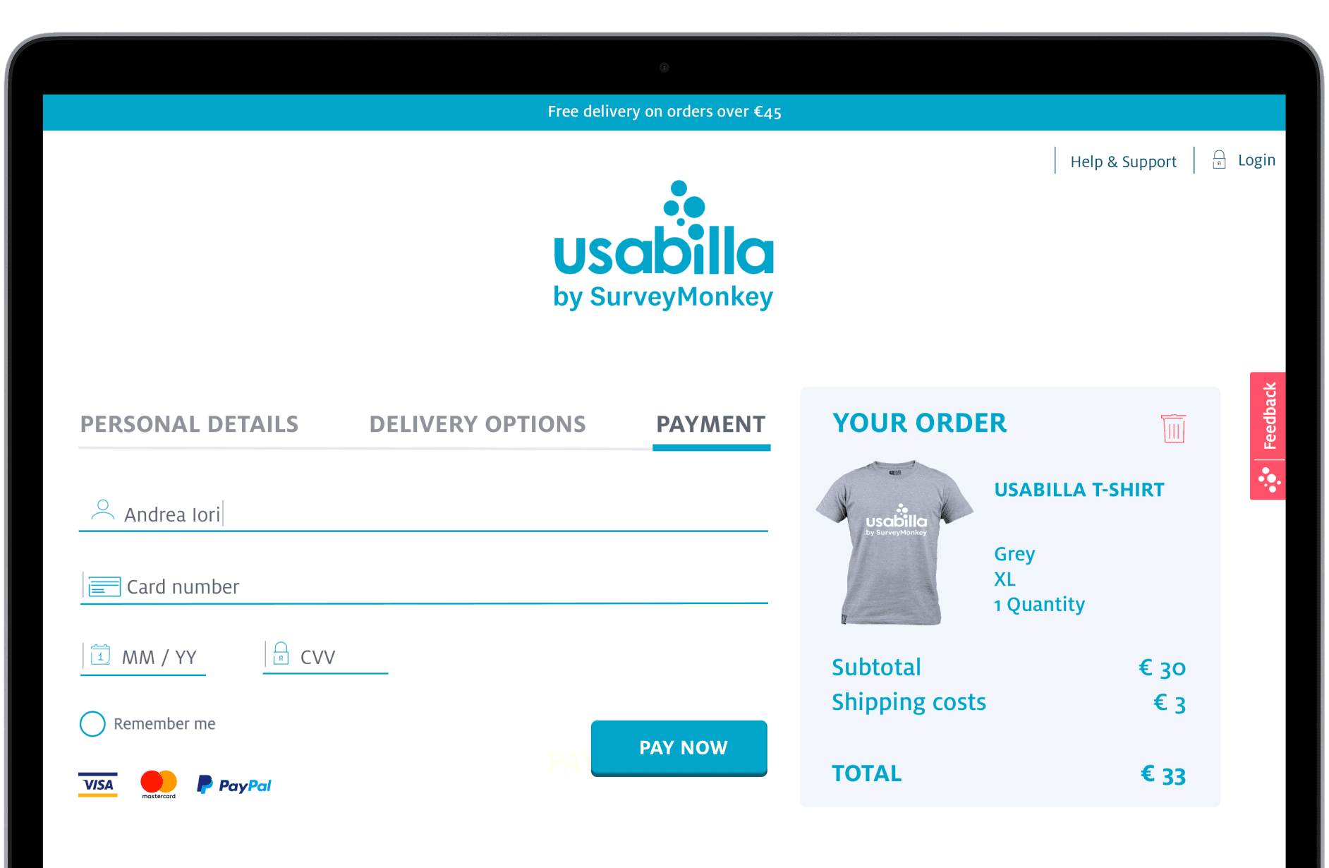 screenshot of Cart screen