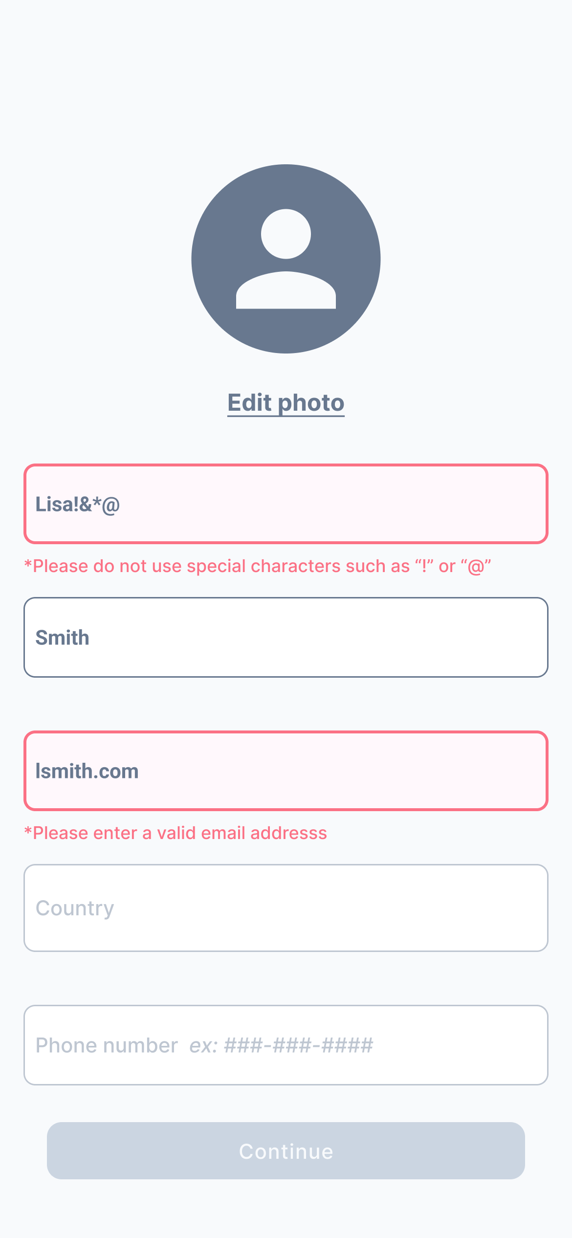 errors in fields